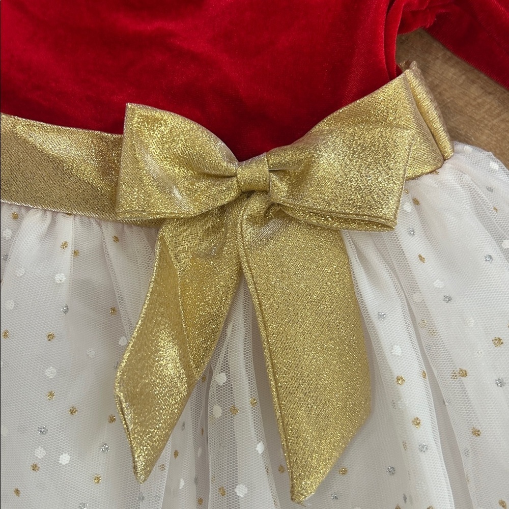 Bonnie Jean toddler/girl Christmas Winter dress. Size 18M
Red gold and silver - Picture 6 of 13